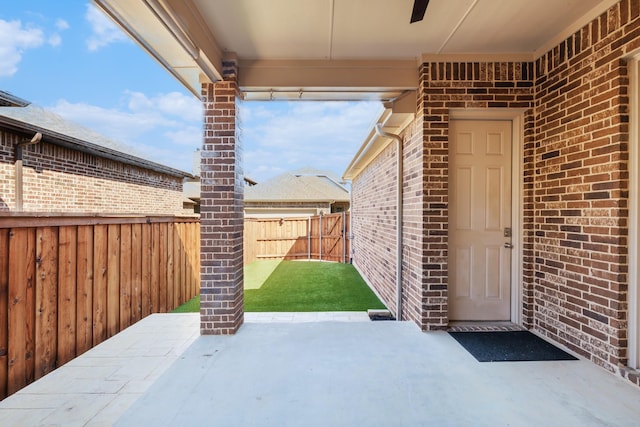 view of patio featuring a fenced backyard