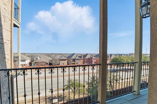 balcony with a residential view