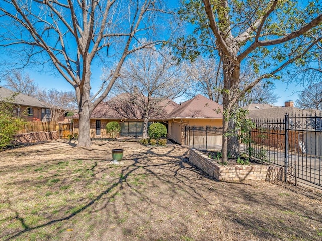 view of yard with fence