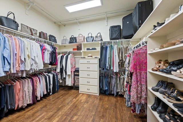 spacious closet featuring wood finished floors