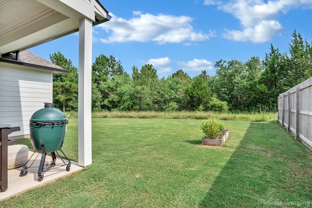 view of yard featuring fence