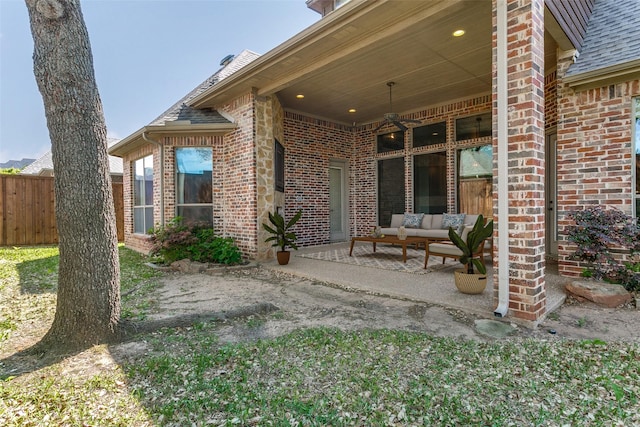 6620 Cedar Grove Dr, North Richland Hills, TX 76182 - view of patio featuring an outdoor living space