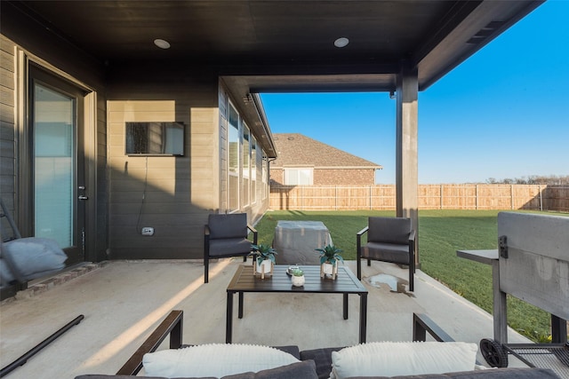 view of patio / terrace featuring a fenced backyard