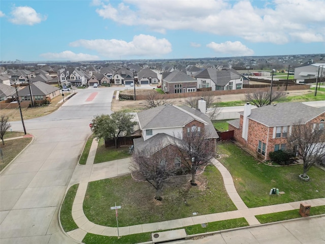 bird's eye view featuring a residential view