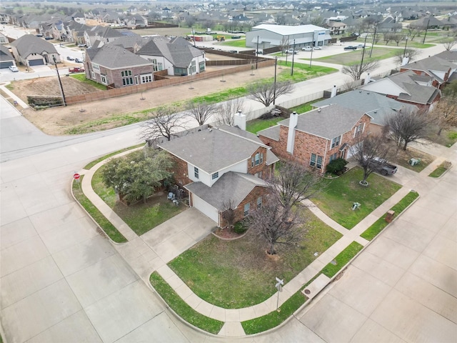 aerial view with a residential view