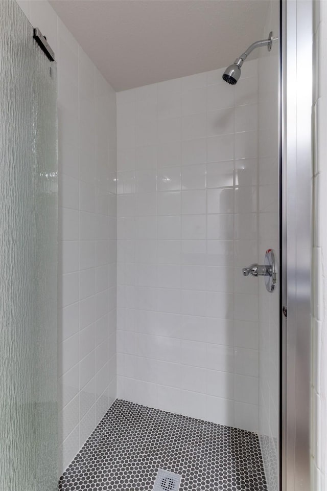 bathroom featuring a stall shower