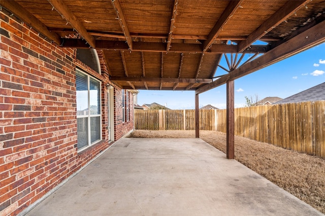 view of patio featuring a fenced backyard