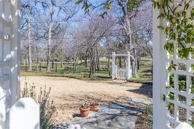 view of yard featuring fence