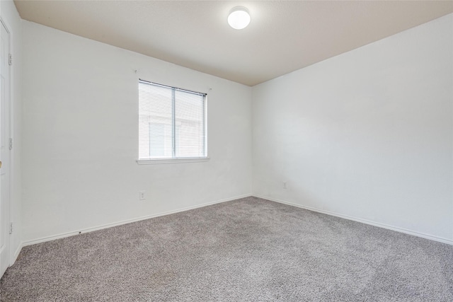 spare room featuring baseboards and carpet flooring