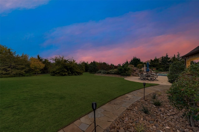 view of yard with a patio