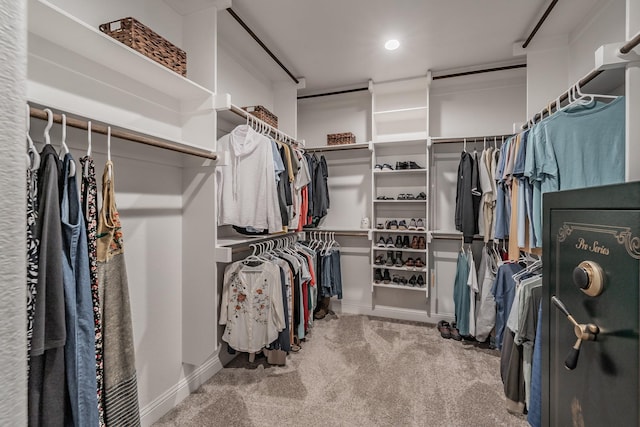 spacious closet featuring carpet floors