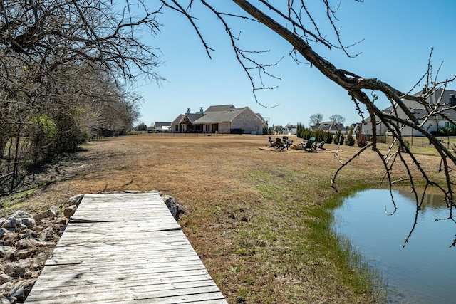 view of dock area