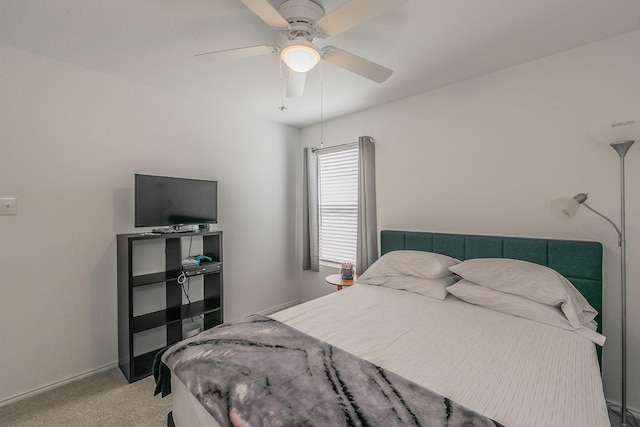 bedroom with carpet and ceiling fan