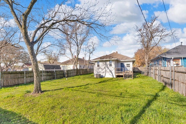 view of yard featuring a fenced backyard