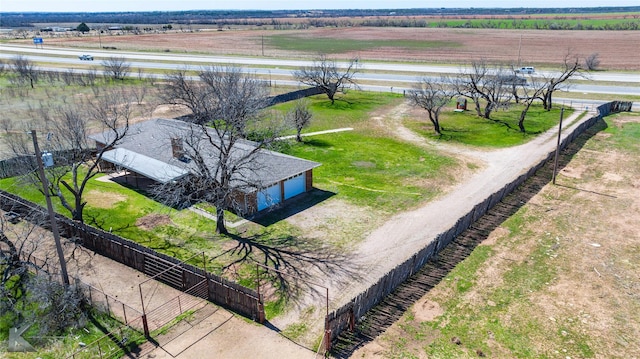 drone / aerial view featuring a rural view