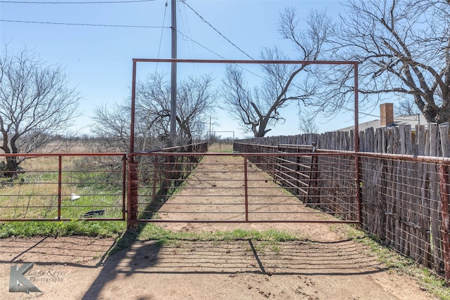 view of yard with fence and a gate