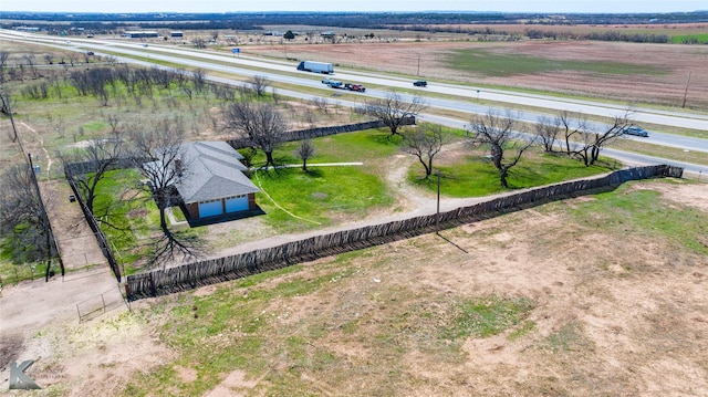 bird's eye view with a rural view