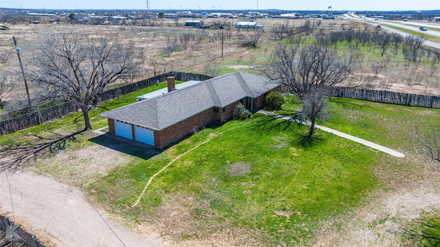 bird's eye view featuring a rural view