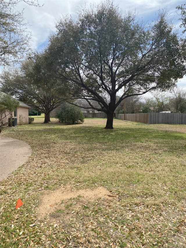 view of yard featuring fence