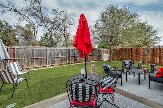 view of patio / terrace with a fenced backyard