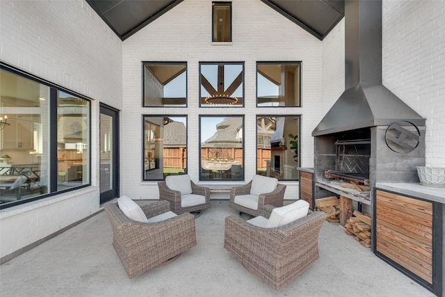 view of patio / terrace with an outdoor hangout area