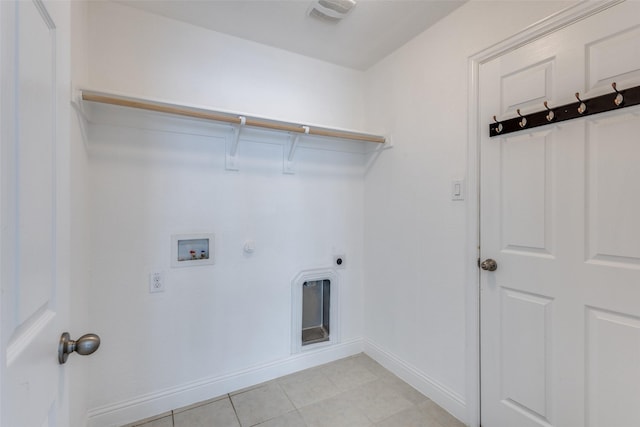 laundry area with hookup for a washing machine, visible vents, gas dryer hookup, hookup for an electric dryer, and laundry area