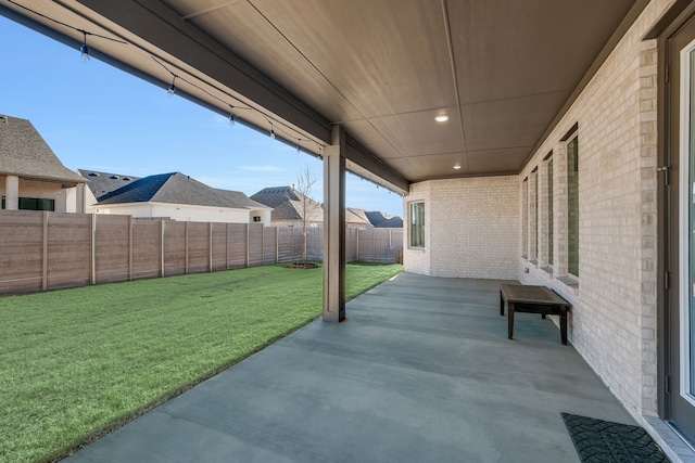 view of patio featuring a fenced backyard