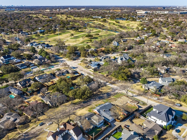 drone / aerial view featuring a residential view and view of golf course