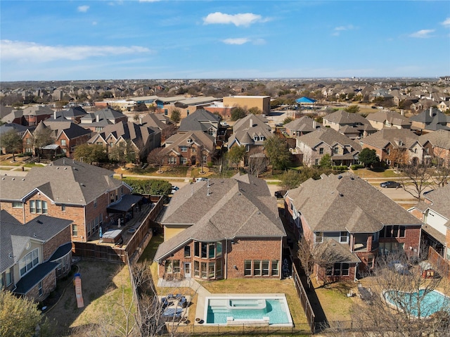 aerial view with a residential view