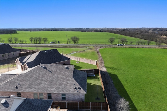 drone / aerial view with a rural view