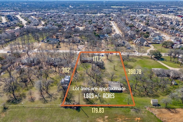 birds eye view of property featuring a residential view