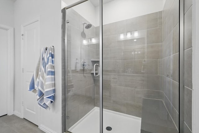 full bathroom featuring a stall shower