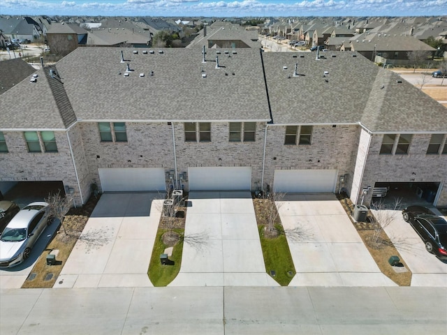 aerial view with a residential view