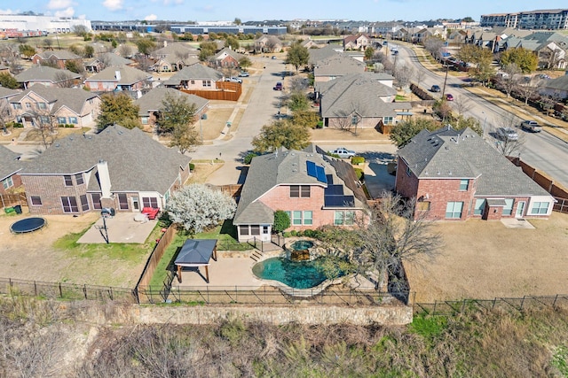 aerial view with a residential view