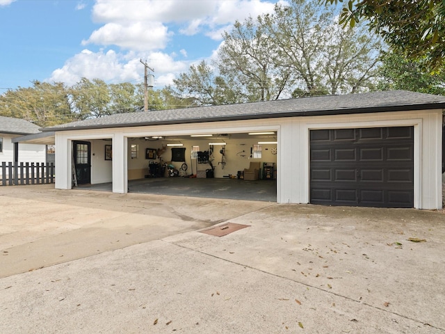 view of garage