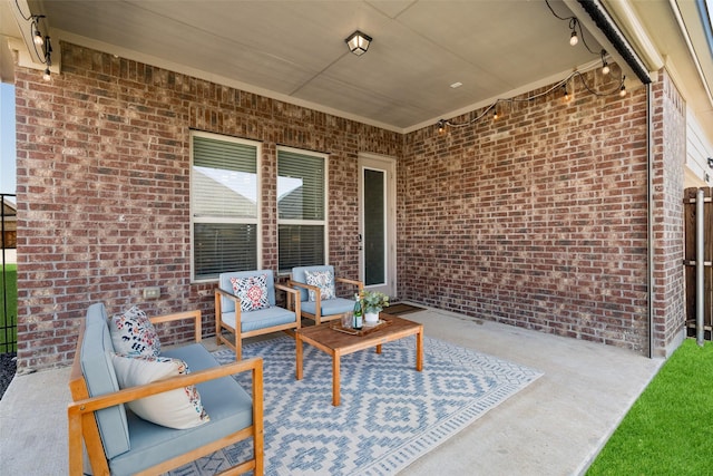 view of patio with an outdoor hangout area