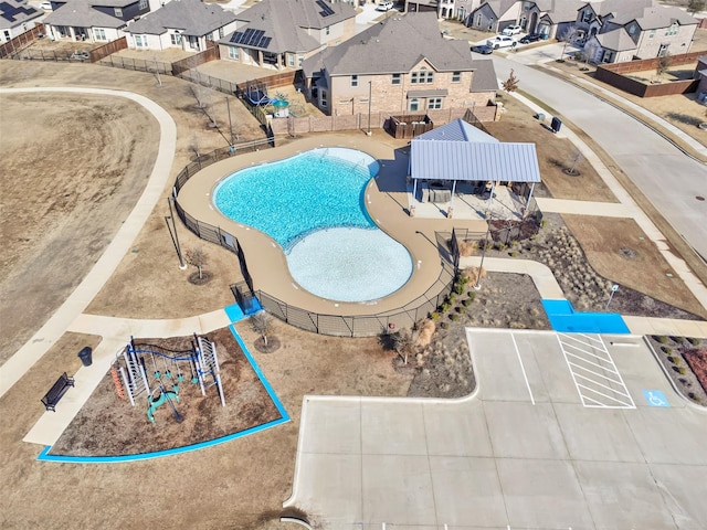 birds eye view of property featuring a residential view