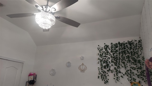 interior details featuring ceiling fan