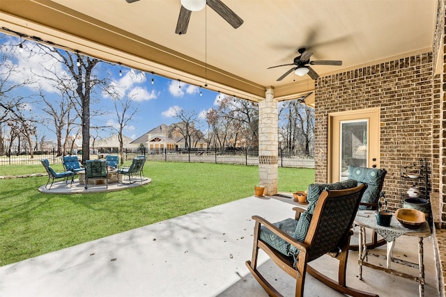 117 Birdie Dr, Lipan, TX 76462 - view of patio / terrace with a ceiling fan
