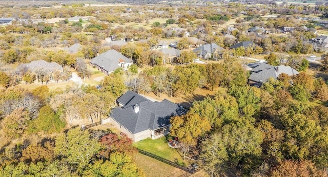 birds eye view of property with a residential view