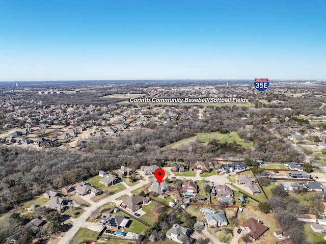 aerial view with a residential view