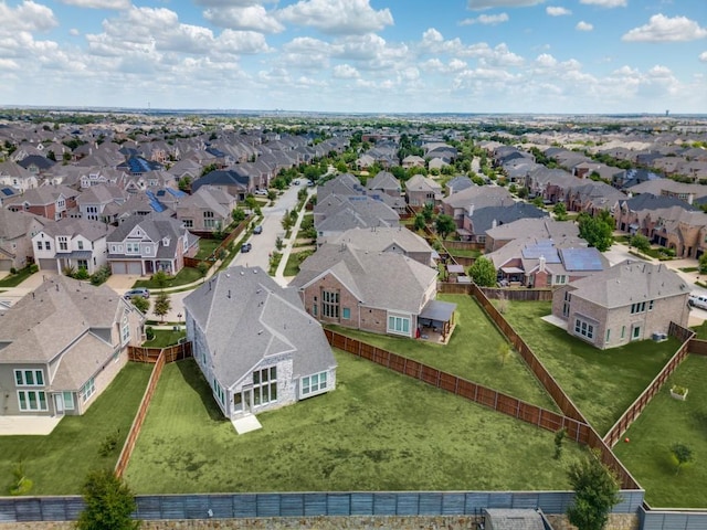 aerial view with a residential view