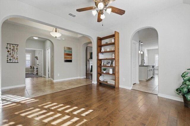 108 Zion Ln, Forney, TX 75126 - view of patio featuring ceiling fan, an outdoor living space, and fence