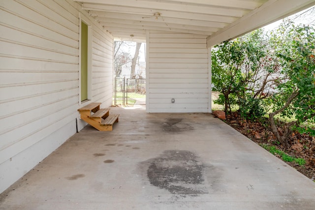 view of patio / terrace with entry steps and fence