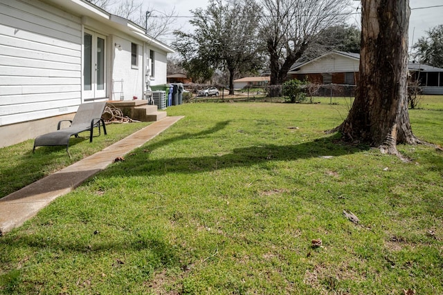 view of yard with fence