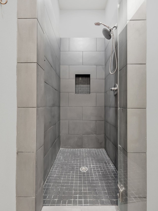 bathroom featuring a shower stall