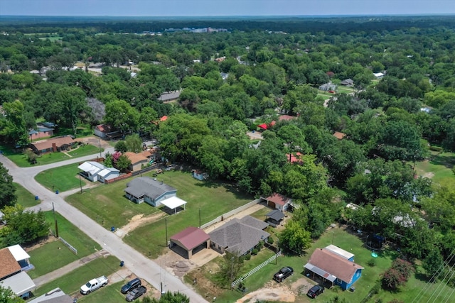 aerial view featuring a forest view