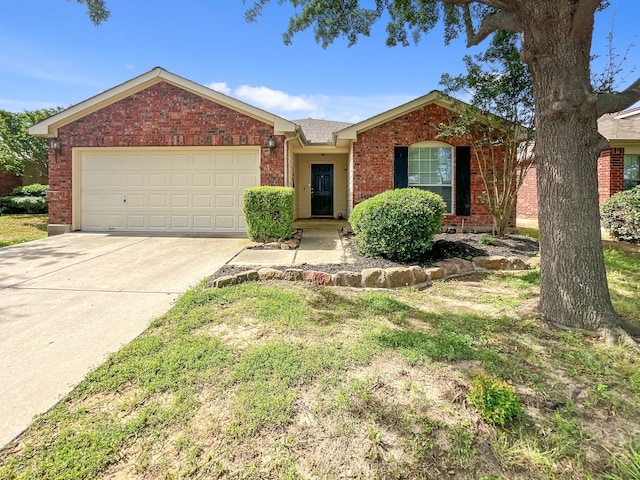 8828 King Ranch Dr, Cross Roads, TX 76227 - ranch-style house with brick siding, driveway, and an attached garage