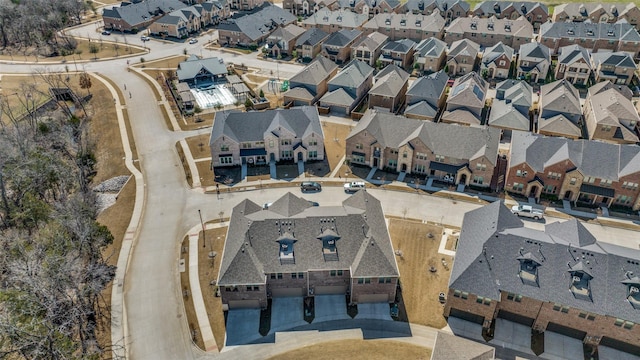 aerial view with a residential view