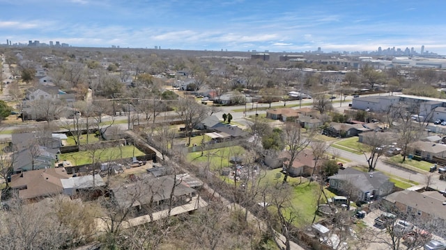 drone / aerial view with a view of city